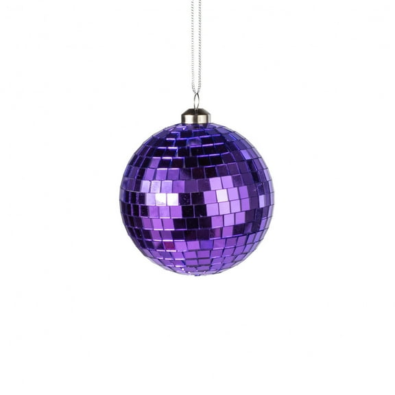 80mm Mirror Disco Ball Ornament: Glass Purple Mardi gras Tree NOLA, Ornament St. Charles Ave. Christmas Holiday Bourbon st French Quarter Halloween