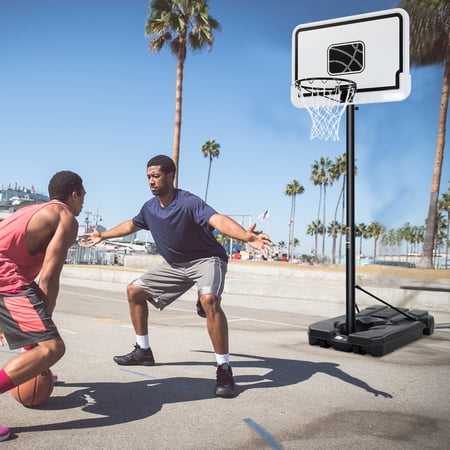 MaxKare 44inch Portable Basketball Hoop Goals Systems Adjustable Height 6.56-10.01ft for Adults Teenagers, Backboard Basketball Stand with 2 Wheels + Strong Base Outdoor Game