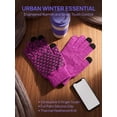 thumbnail image 6 of Spencer 2 Pairs Winter Warm Texting Gloves for Women Men, Knit Gloves Touchscreen Anti-Slip Silicone Gel Thermal Soft Lining Elastic Cuff Texting Gloves "Rose Red,Women", 6 of 8