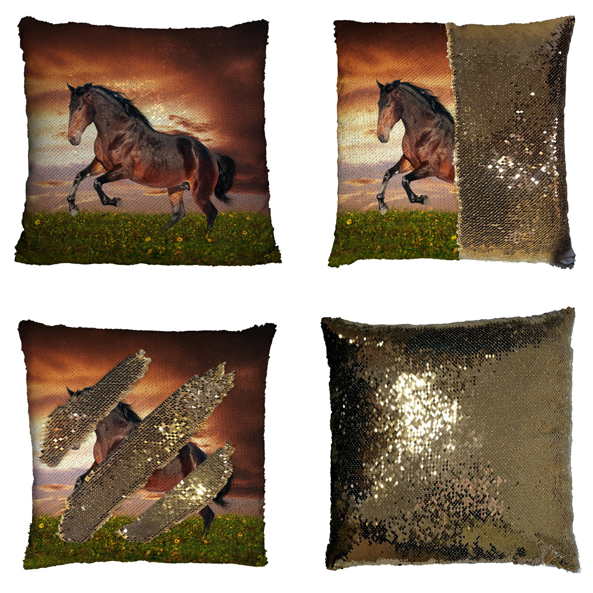1 New Standard Size 100% Cotton Handmade Pillowcase Wild Horses Running Free 