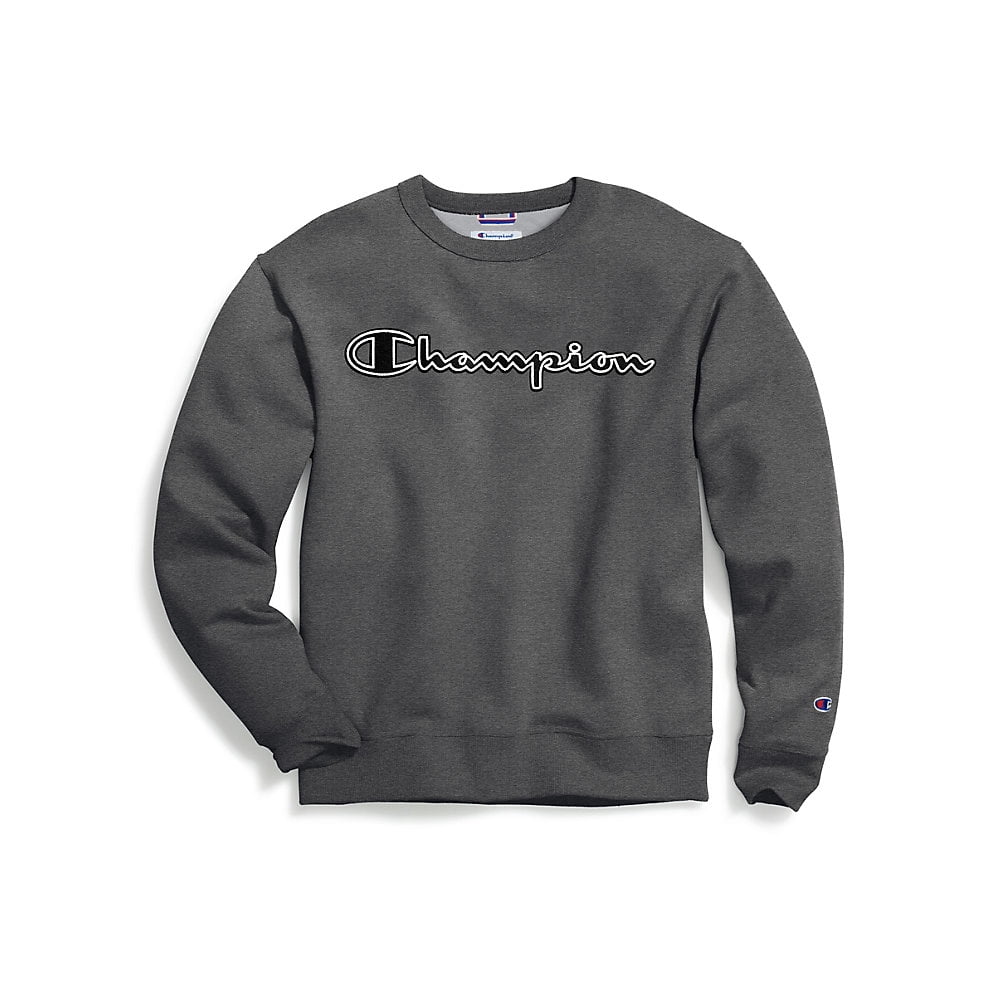 champion men's graphic powerblend fleece crew