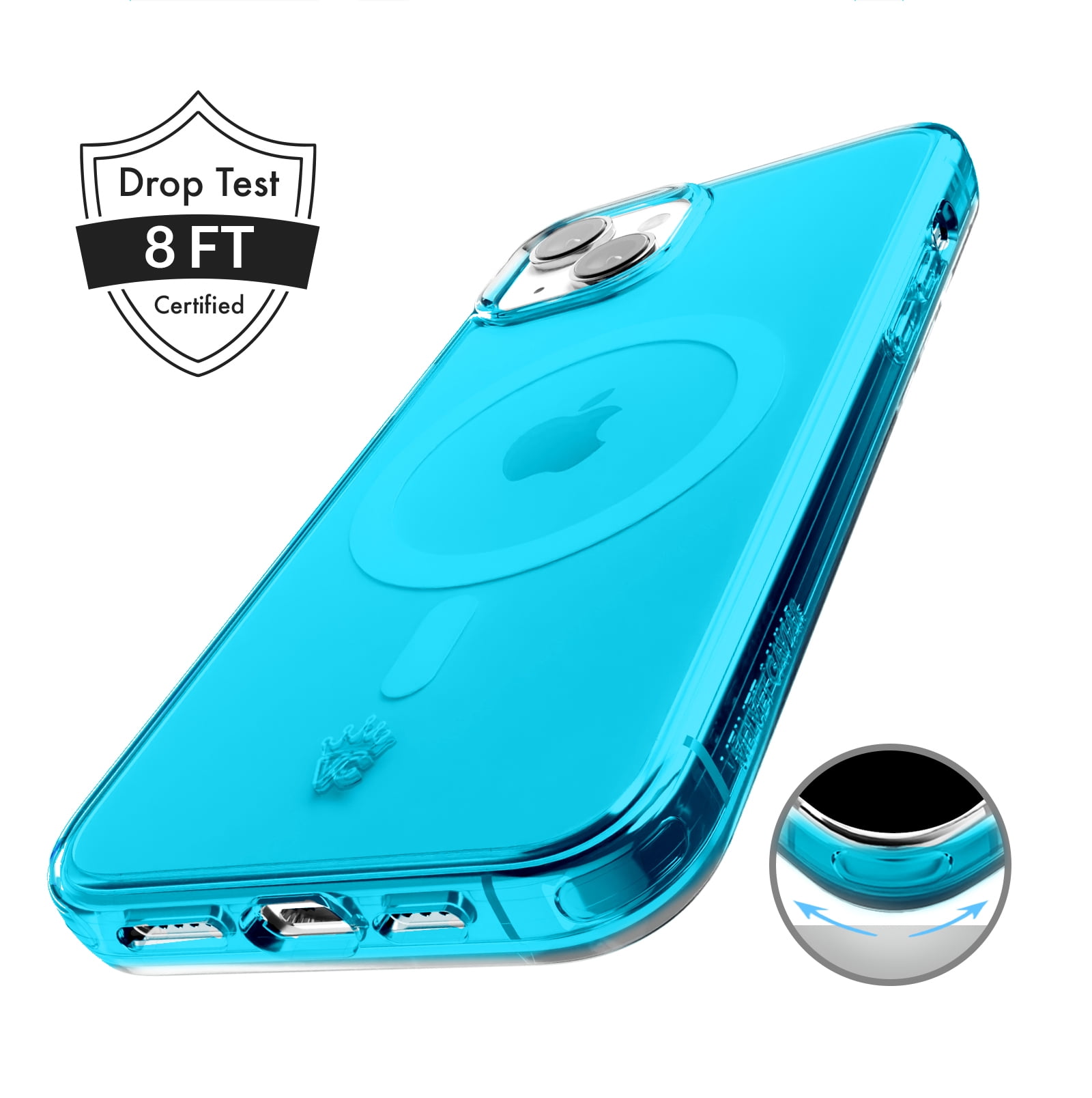 VELVET CAVIAR Neon Blue iPhone 15 Case - Compatible with MagSafe - Clear Protective Phone Cases