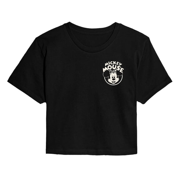 Disney - Mickey Mouse Club Logo - Juniors Cropped Graphic T-Shirt