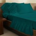 thumbnail image 2 of 4 Piece Corner Ruffle Sheet Set, 6" Inch Corner Ruffle On Flat Sheet And Pillowcases, 18 Inch Deep Pocket, 100% Egyptian Cotton, 800 TC, Queen Size, Solid Teal, 2 of 6