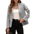 thumbnail image 1 of Langwyqu Turn-Down Collar Women Open Front Work Office Blazer Coat, 1 of 5