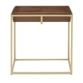 thumbnail image 3 of Weston Home Mako Modern Square Wood Top End Table with Gold Metal Base, Natural Finish, 3 of 7