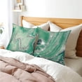 thumbnail image 2 of Marble Green and Silver Pillow Covers Set of 2,Emerald Green Pillows Covers,Marble Green and Silver Decor,Abstract Modern Home Decor,18"x18" Inch, 2 of 6