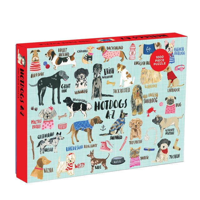 Rompecabezas Galison Hot Dogs A-Z 1000 Piezas 51x69 cm