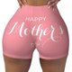 thumbnail image 2 of Balery Happy Mother's Day Pantalones cortos de entrenamiento estampados para mujer, sin costuras, ajustados, para gimnasio, yoga, correr, deportes, ejercicio activo, fitness.-Medium, 2 of 8