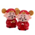 thumbnail image 2 of Mini Feng Shui God of Wealth Statue Set Resin Dashboard Ornament for Home Decor & Chinese New Year Celebrations Playful, 2 of 5
