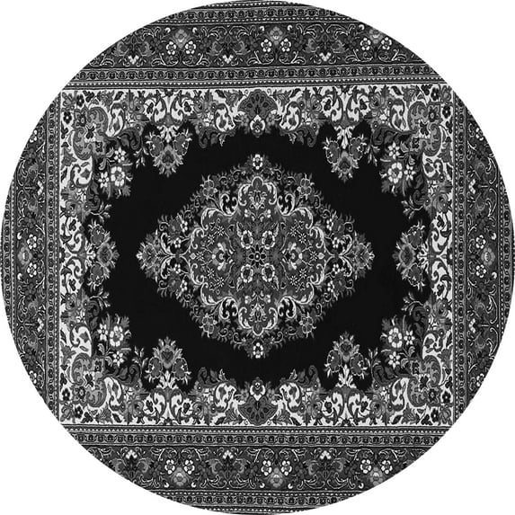 Ahgly Company Indoor Round Medallion Gray Traditional Area Rugs, 7' Round