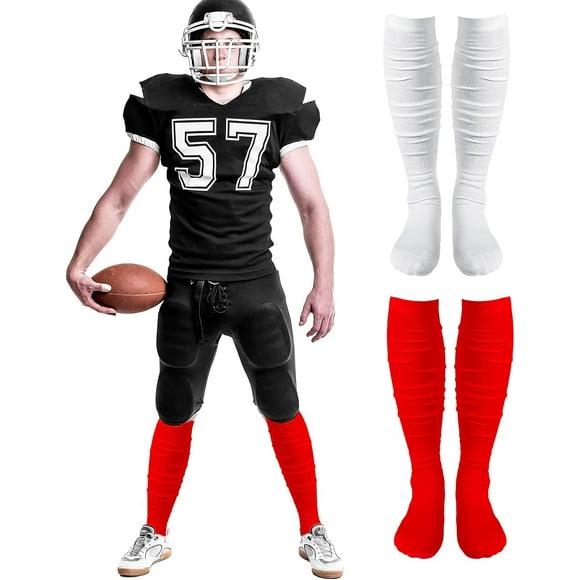 2 Pairs Scrunch Football Socks Non Slip Men Football Socks Extra Long Socks Soccer Socks Over The Knee Athletic,Football socks, Baseball, Softball, Hockey