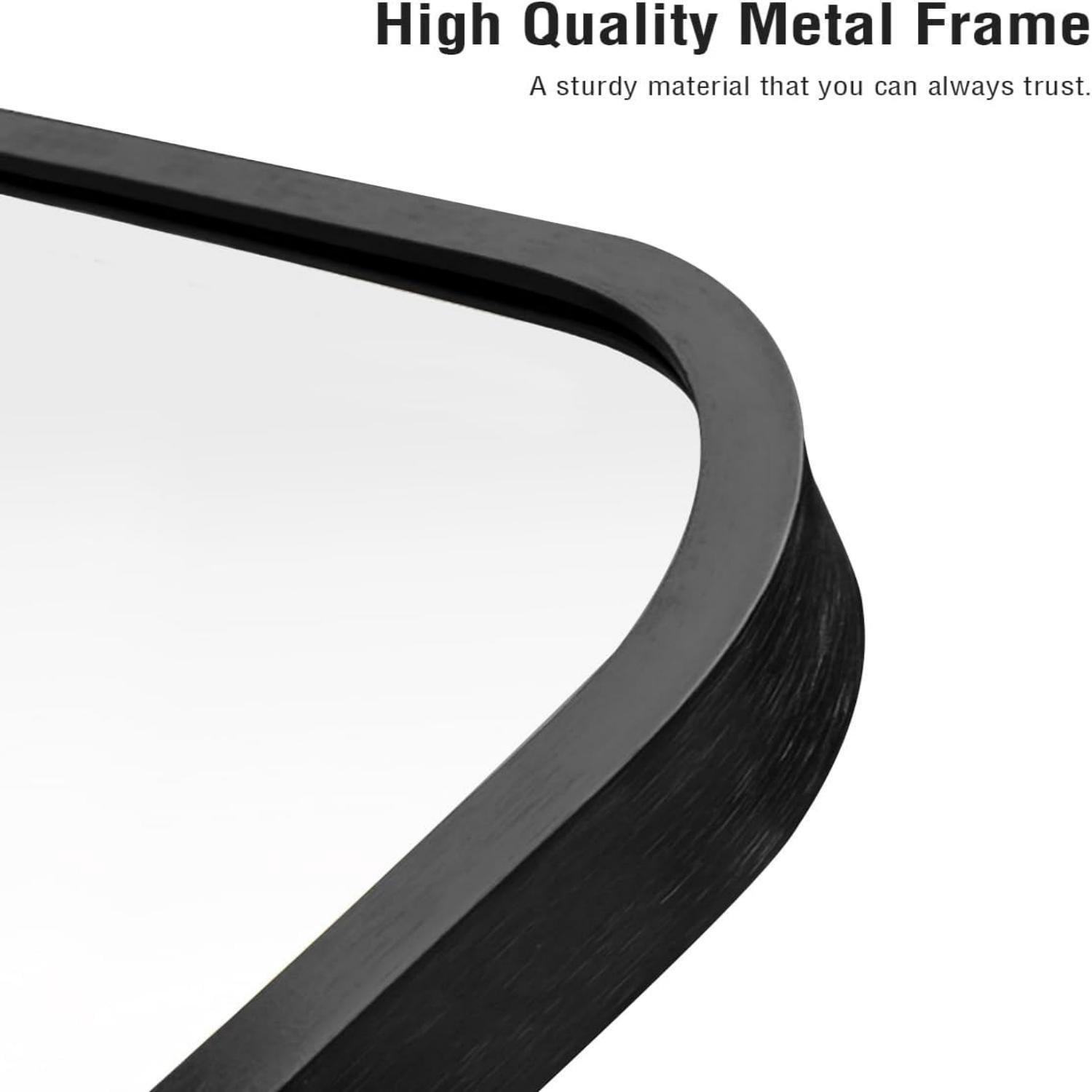 Mirrasia 34.3"x76" Arched Full Length Mirror, Black