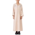 thumbnail image 6 of Mercatoo Girls Muslim Abaya Embroidery Hooded Long Sleeve Islami1 Ramadan Prayer Dress Kids Elegant Full Length Kaftan Robes, 6 of 8