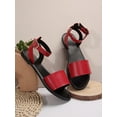 thumbnail image 5 of Women Comfortable Leather Belt Buckle Open Toe Flat Sandals Plus Size European And American Casual Beach Fashion Slipper For Summer Outdoors, 5 of 6