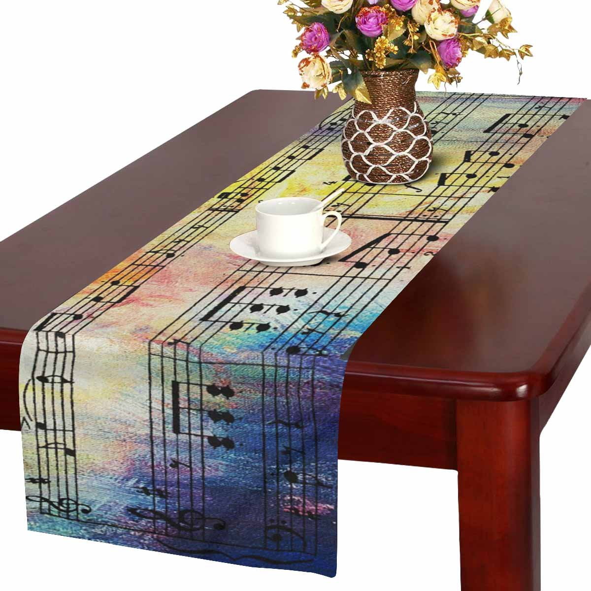Mkhert Old Music Notes Vintage Musical Background Table Runner