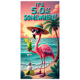 thumbnail image 3 of Tropical Flamingo Summer Beach Banner Decorative Pink Bird Palm Trees Vacation for Beach Party Outdoor Picnic Poolside, 3 of 6