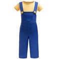 thumbnail image 4 of Funny Yellow Cartoon Costume Set with Blue Overalls Beanie Goggles Gloves Halloween Dress Up Outfit, 4 of 11