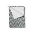 thumbnail image 2 of Chevron Soft Flannel Fleece Blanket, Grunge Geometric Zigzag Stripes Contemporary Style Shapes Arrangement, Cozy Plush for Indoor and Outdoor Use, 60" x 80", Slate Blue and Eggshell, by Ambesonne, 2 of 5