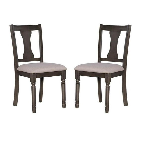 Home Square 2 Piece Wood Dining Side Chairs Set in Gray