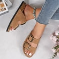thumbnail image 4 of Women's Faux Suede Double Buckle Sandals, Cork Footbed, 4 of 6