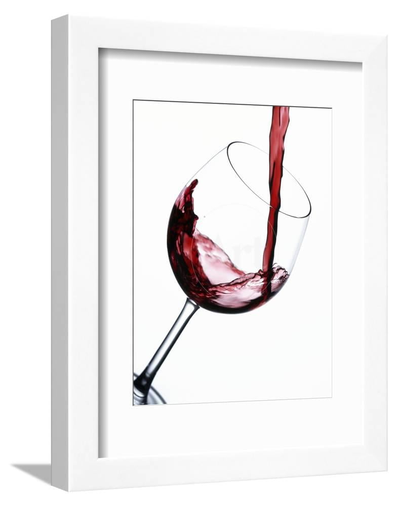 Pouring Red Wine into Wine Glass Framed Print Wall Art by Steve Lupton