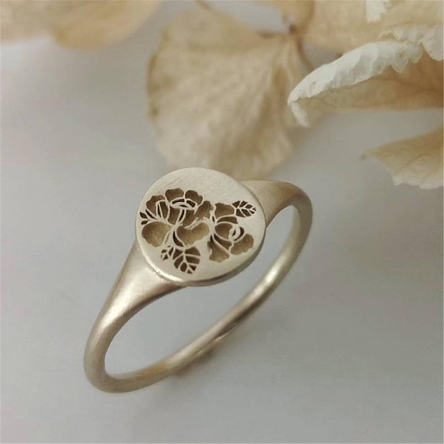 EGNMCR Rings Fashion Trend Metal Retro Geometric Gold Knuckle Flower Jewelry Gift 5PC rings