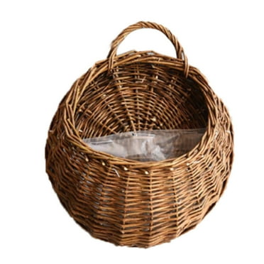 MISSMILE 1Pcs Plant Pots with Wall Hanging Design, Indoor Hanging Planters for Plants, Handcrafted Rattan Wall Planters - Perfect for Home Decor, Multiple Sizes Available