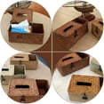 thumbnail image 3 of WEUVEB 1Pc Handmade Seaweed Woven Tissue Storage Box Coffee Color Decorative Compartment Box, 3 of 5