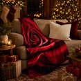 thumbnail image 3 of Red Rose Spiral with Black Shadow Petals, Romantic Botanical Floral Motif for Flower Lovers, Valentine's Day Gift, Cozy Flannel Blanket for Bedroom and Reading Nook, Elegant Home Decor, 3 of 9