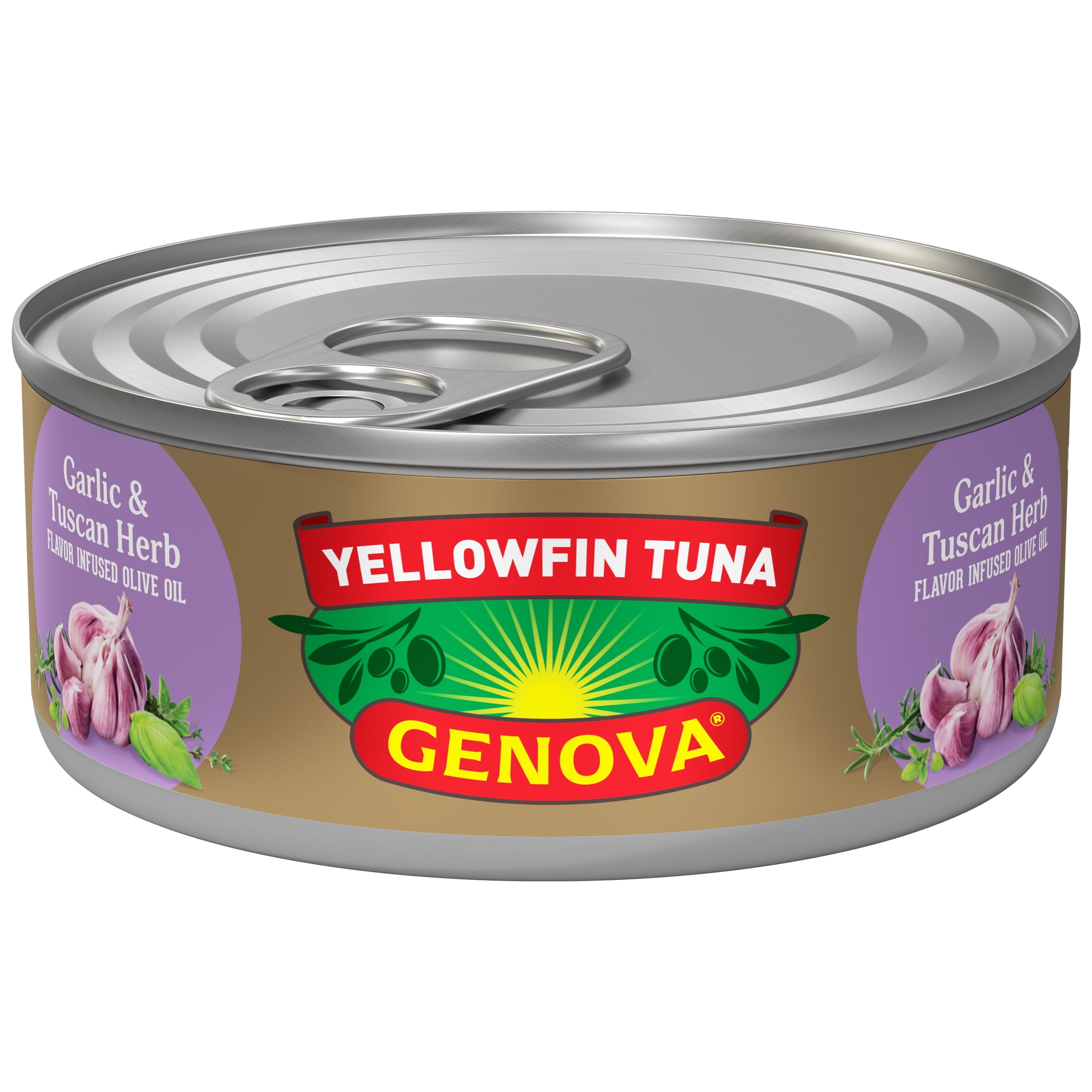 (4 pack) Genova Premium Yellowfin Tuna in Garlic and Tuscan Herb Infused Olive Oil 5 oz