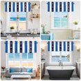 thumbnail image 6 of Kitchen Valances for Window, Navy Blue Stripe Nautical Anchor Light Filtering Rod Pocket Valance Curtain, Minimalist Style Short Curtains Window Topper for Bedroom Bathroom Living Room 42x12in, 6 of 9