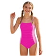 thumbnail image 1 of Ramiter Swimsuit for Girls Girls Swimsuit One Piece Swimsuits Solid Ruched Bathing Suit for Girls Full Coverage Modest Padded Swimwear Red,11-12 Years, 1 of 4