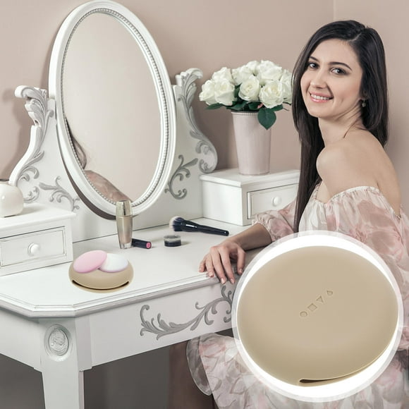QUMIIRITY Esponjas De Maquillaje De Silicona Portátil Amarillo Claro Para Almacenamiento Y Viaje
