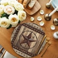 thumbnail image 2 of Western Farmhouse Round 13 Inch Placemats Set of 6, Primitive Rustic Country Retro Texas Star HeatResistant Non Slip Place Mats for Dining Table, Wipeable Braided Kitchen Table Mats for Housewarming, 2 of 9