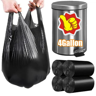 4 Gallon Trash Bag -220 Count (15 Liter) -Unscented 4 Gallon Garbage Bags for Bathroom, Kitchen, Bedroom, Men's, White