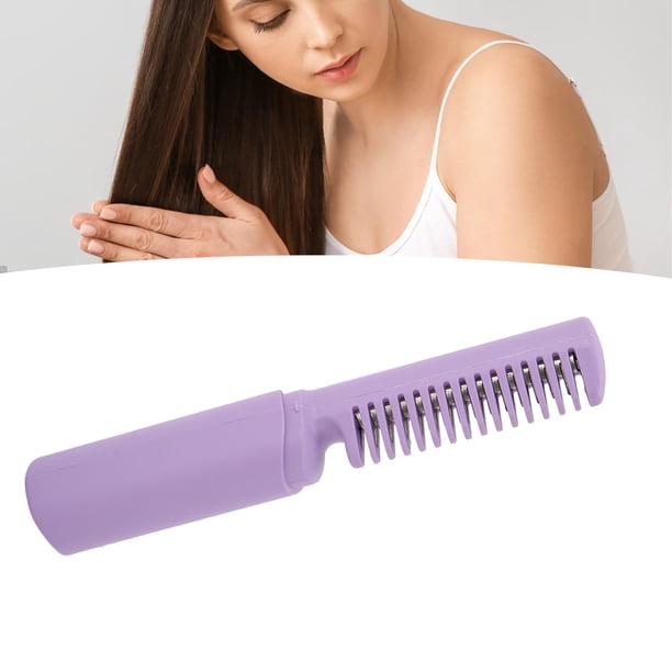Cepillo Alisador De Pelo, Peine Caliente Iónico Con Batería Integrada De 1500 MAh, Mini Alisador De Pelo Inalámbrico Portátil Con Tamaño De Viaje Recargable Por USB, Para