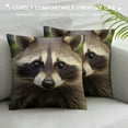 thumbnail image 3 of COMIO  Decorative Throw Pillow Covers Square Pillow Covers for Sofa Double Sided Pillow Covers Cub Raccoon Pillow Cases for Living Room Super Soft Decorative Cushion Cover, 3 of 5