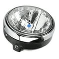 thumbnail image 1 of Motorcycle Front Light, Vintage Black Shell Motorcycle Headlight 12V Clear Lens High Transmittance  For Repair Replacement For  74A 400 77A, 1 of 8