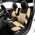 thumbnail image 2 of Universal Car Seat Cover, Breathable Embossed Design Automotive Interior Accessories, Airbags Compatible, Quick Setup Anti Slip Universal Fit Seat Covers for Car, SUV(Black&Beige), 2 of 13