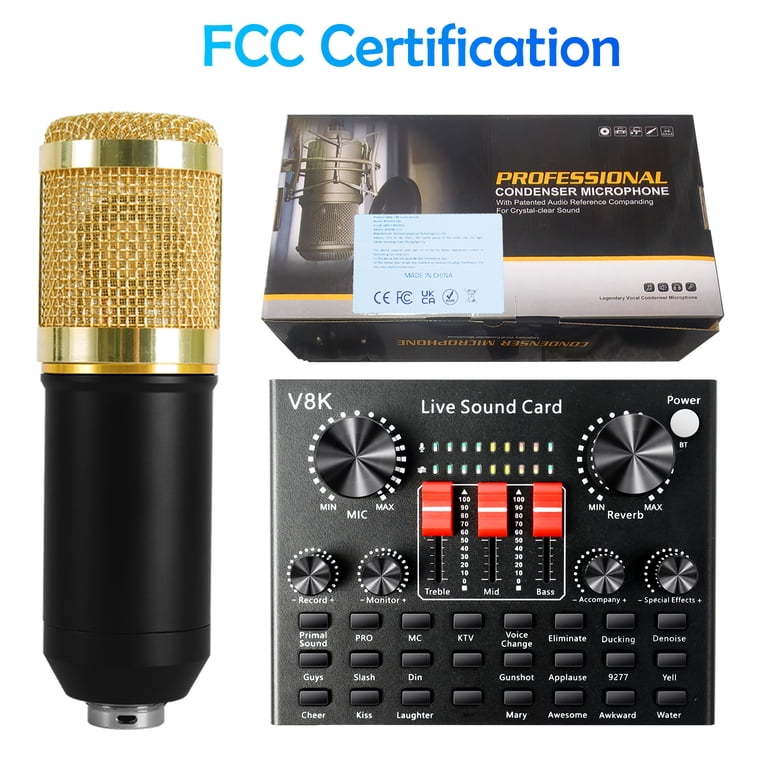 2-Person Podcast Equipment Bundle with Dual BM800 Microphones, V8K