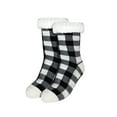 thumbnail image 2 of Slipper Socks for Women with Grippers Non Slip Fuzzy Grip Winter Warm Cozy Thick Comfy Soft Fleece Cabin Socks White, 2 of 3