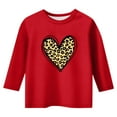 thumbnail image 4 of Byoo Valentine's Day Big Girl Leopard Heart Print T Shirt Round Neck 3/4 Sleeve Pullover T-Shirt Daily Sport Shirt for Kids, 4 of 4