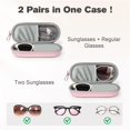 thumbnail image 2 of Estuche para Anteojos Huvon Doble Compartimento para Gafas de Sol y Graduadas en Rosado, 2 of 7