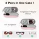 thumbnail image 2 of Estuche para Anteojos Huvon Doble Compartimento para Gafas de Sol y Graduadas en Rosado, 2 of 7
