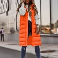 thumbnail image 7 of Hvyesh Plus Size Puffer Coats Women's Hooded Long Down Vest Full-Zip Sleeveless Puffer Vest Fashionable Coats Jacket, 7 of 7
