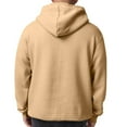 thumbnail image 5 of Zimjoy Beige Hoodie for Men Basic Casual Loose Hooded Fleece Sweatshirt with Pocket Long Sleeve Drawstring Baggy Pullover Sweatshirts, Khaki M, 5 of 6
