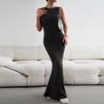 thumbnail image 6 of Enjoytime Dresses for Women Crew Neck Sleeveless Textured Bodycon Maxi Dress Slim Flare Hem Elegant Party Dress, 6 of 7