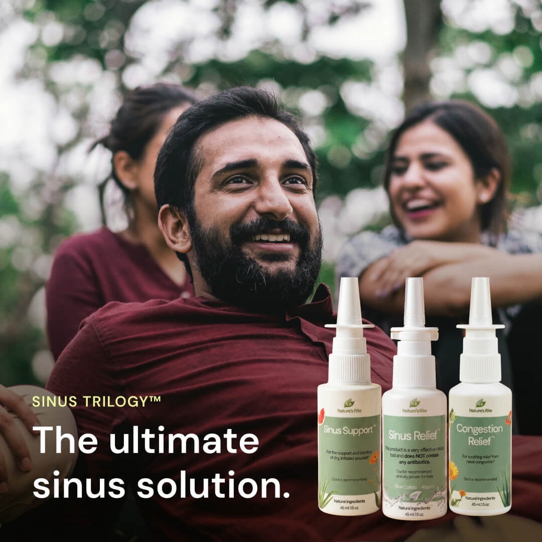 Nature’s Rite Sinus Trilogy™, 3-Bottle Set, 1.5 oz (45 mL) Each, Portable All-Natural Sinus Spray, Non-Addictive Support for Allergy & Pollution Irritation, Moisturizes & Soothes Sinus Passages