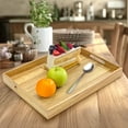 thumbnail image 5 of Acacia Wood Serving Tray with Handles (17 Inches) – Decorative Serving Trays Platter for Breakfast in Bed, Lunch, Dinner, Appetizers, Patio, Ottoman, Coffee Table, BBQ, Party –Great for Lap &Couch, 5 of 7